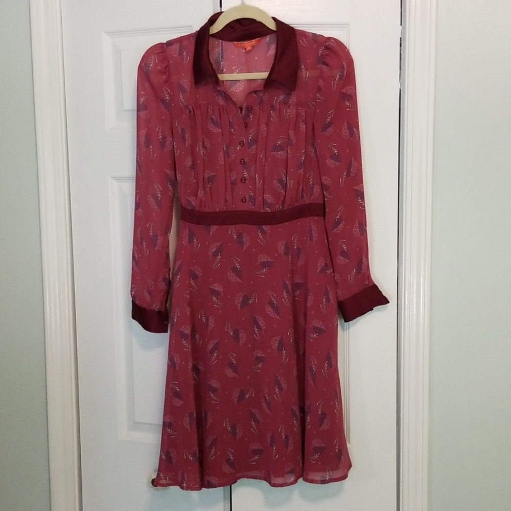 Mauve, mod, 70's style dress